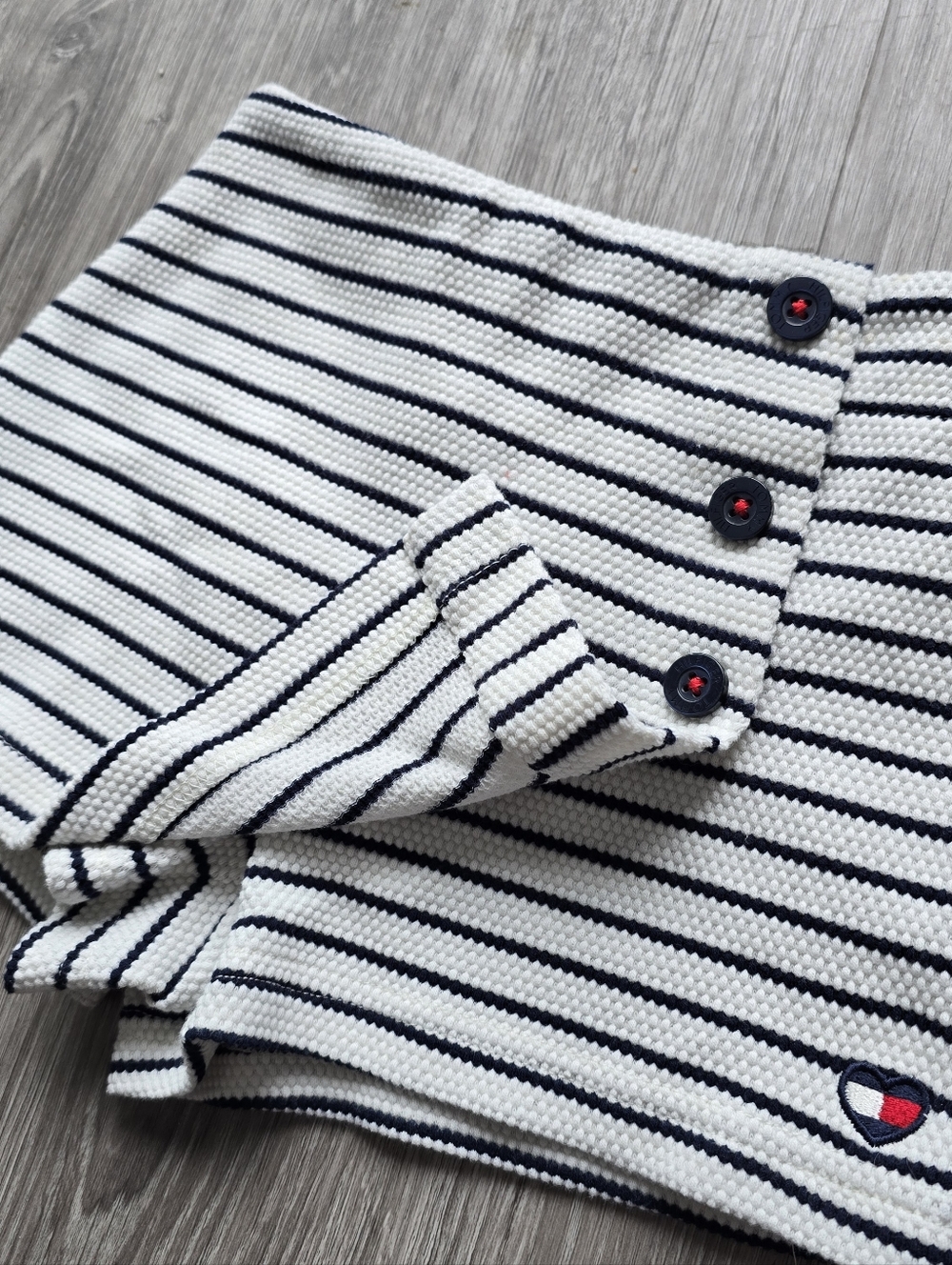 Tommy Hilfiger GIRLS Shorts Skort Style Striped Knit Skirt w/ Button Front Size5
